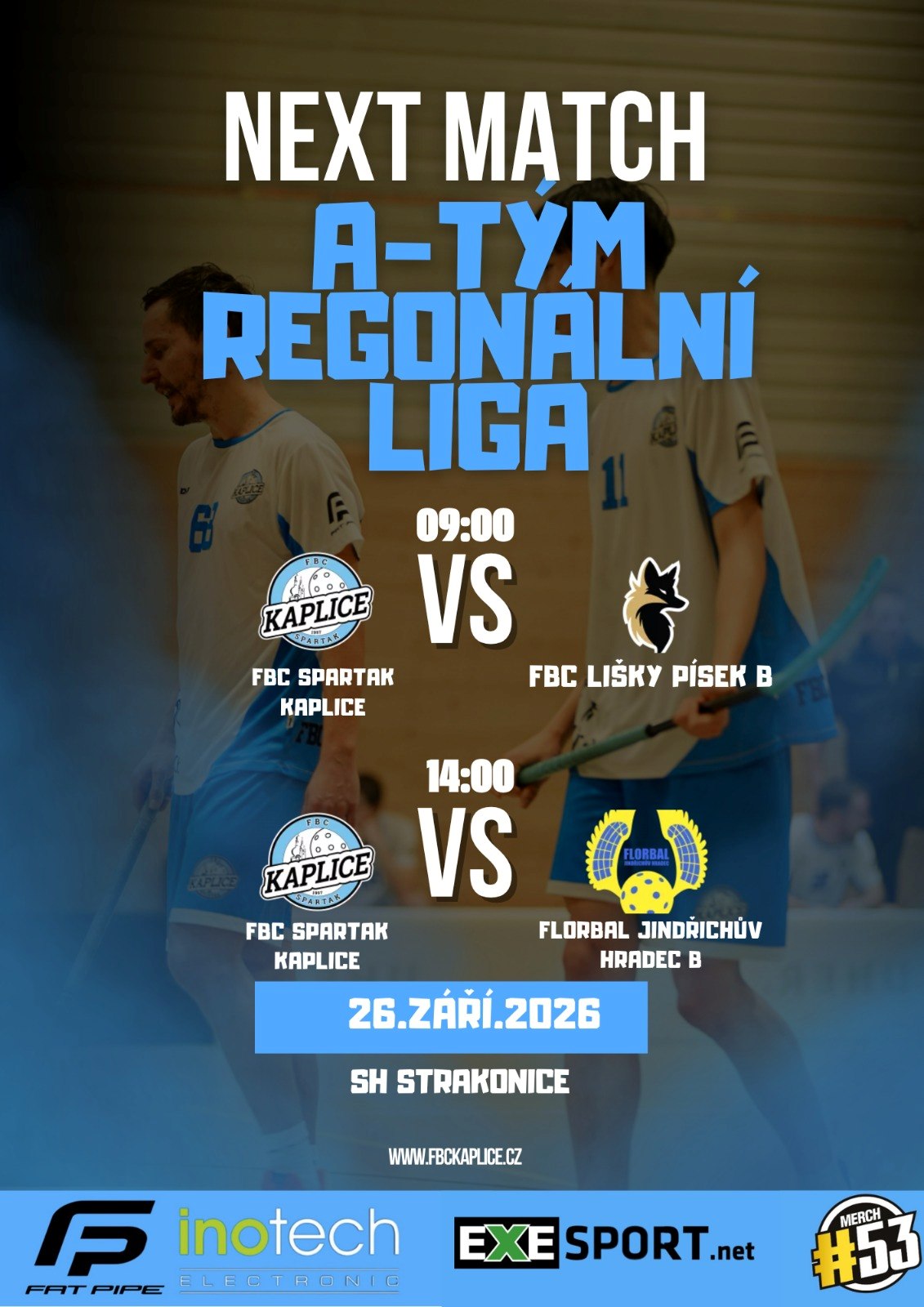 Pozvánka na zápasy Áčka v Regionální lize