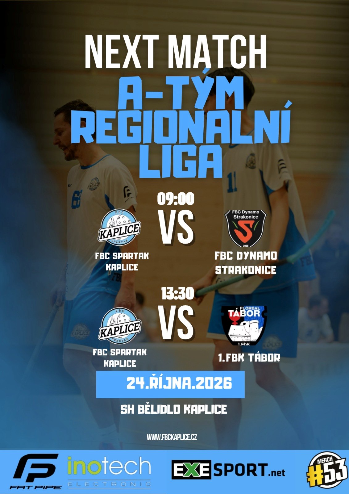 Pozvánka na zápasy Áčka v Regionální lize